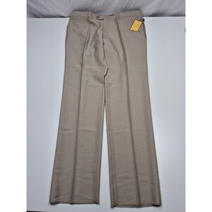 Galante Dress Pants Mens 44x36 Beige Wool Flat Front Classic Unhemmed Italy NWT